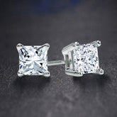 Palazo Silver Princess Cut CZ Stud